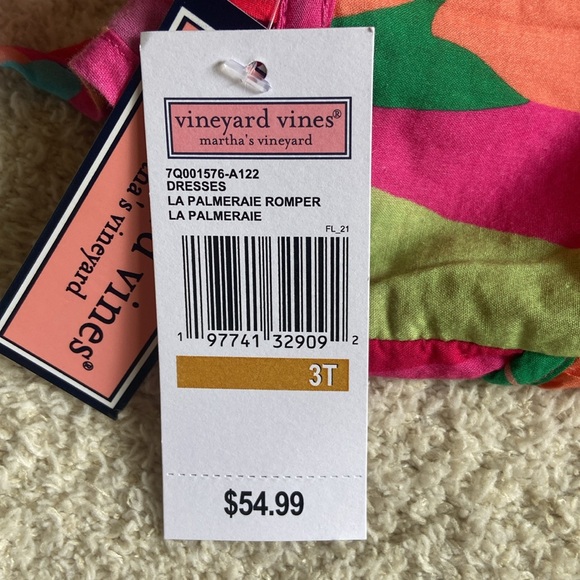 Vineyard Vines Girls’ 3T La Palmeraie Romper - Picture 3 of 3